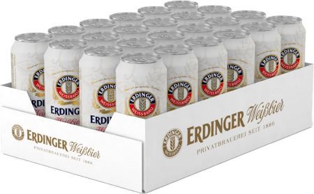 24er Pack Erdinger Weißbier mit feiner Hefe, 0,5l Dose ab 19,94€ + Pfand (statt 26€)