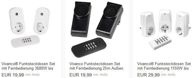 50% Rabatt auf Vivanco Funk Steckdosen   z.B. 2er Set für 9,99€ (statt 20€)
