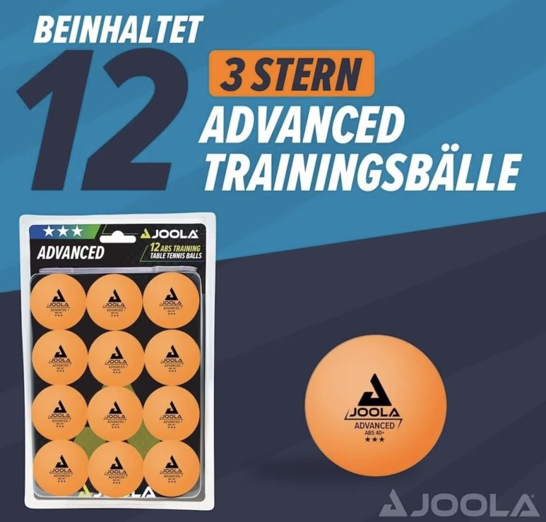 48x JOOLA Training Tischtennisbälle mit 3 Sternen & ⌀ 40mm für 14,99€ (statt 24€)