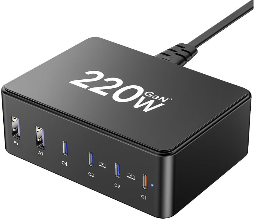 220W Ladestation mit 100W PD 65W PPS mit 4 USB C & 2 USB A für 35,99€ (statt 90€)