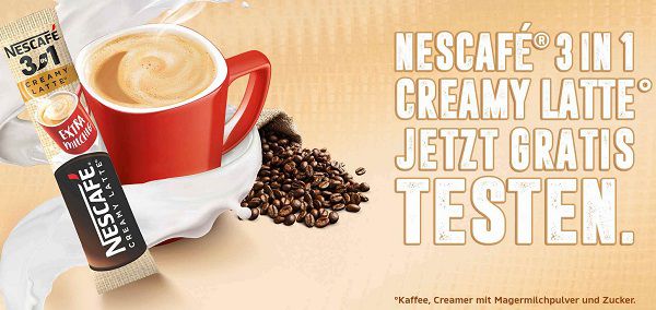 NESCAFÉ® 3in1 CREAMY LATTE Extra gratis ausprobieren