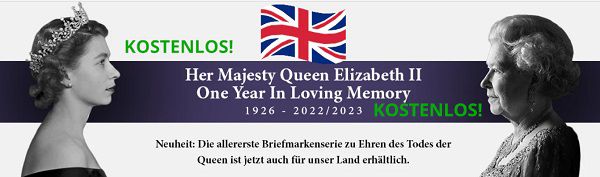 Gratis: Briefmarken Set “Her Majesty Queen Elizabeth II + VSK