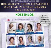 Gratis: Briefmarken-Set “Her Majesty Queen Elizabeth II&#8220; + VSK