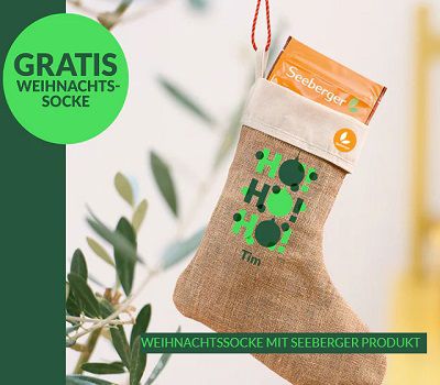 Drei Seeberger Produkte kaufen   Weihnachtssocke gratis