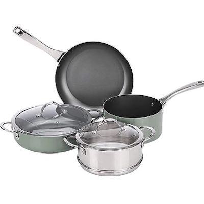 Amazon Basics 6-tlg. Induktionskochgeschirr-Set für 46€ (statt 55€)