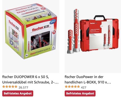 Amazon: Befestigungstechnik von Fischer