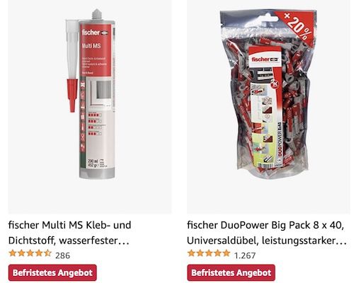 Amazon: Befestigungstechnik von Fischer