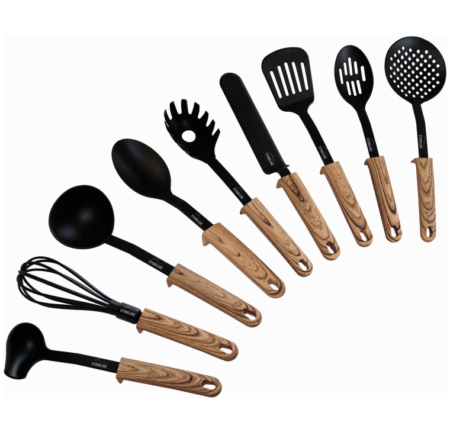 Stoneline Küchenhelfer-Set, Holzoptik, 9-teilig für 23,34€ (statt 28€)