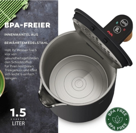 Balter Edelstahl Wasserkocher mit Temperatureinstellung für 52€ (statt 70€)