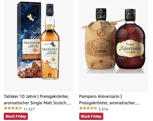 Amazon: Reduzierte Spirituosen wie z.B. Gin, Whisk(e)y, Rum, Vodka uvm.