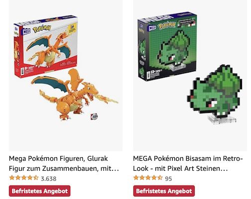 Mega Pokémon Bausets   z.B. Glurak mit 223 Teilen für 15,89€ (statt 25€)