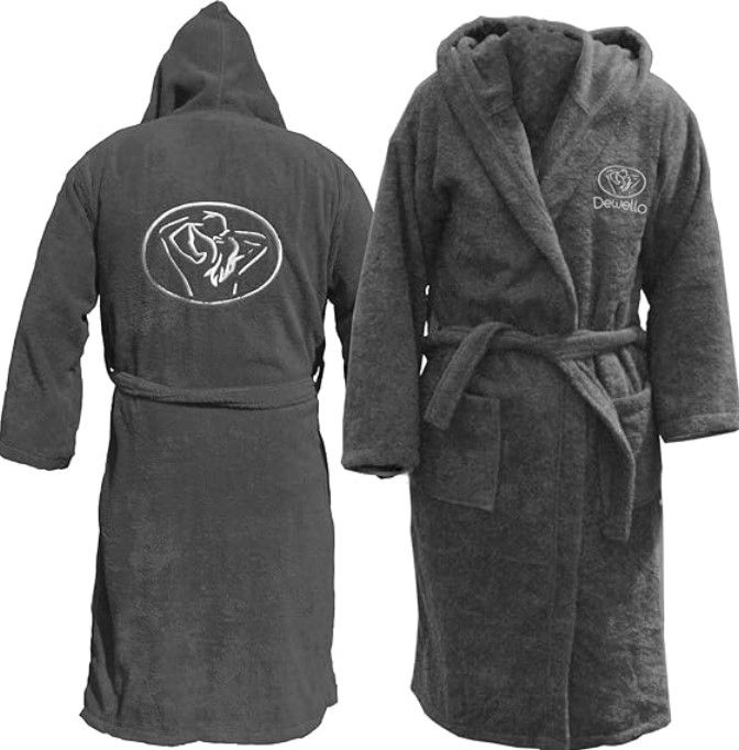 Dewello Baumwoll Unisex Kapuzen Bademantel für 19,99€ (statt 35€)