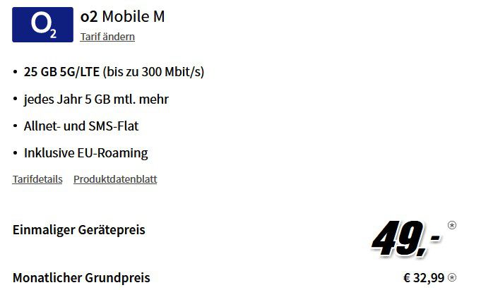 Samsung Galaxy S23 für 24,99€ + o2 Allnet 25GB für 29,99€ mtl.