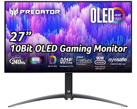 Acer Predator X27U   27 Zoll OLED Monitor 240 Hz für 799€ (statt 906€)