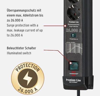 Brennenstuhl Premium Line Steckdosenleiste 6 Fach für 15,99€ (statt 33€)