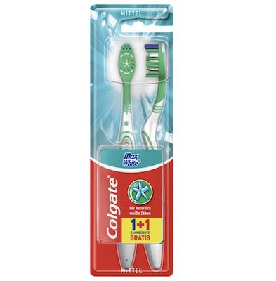 2x Colgate Zahnbürste Max White, mittel ab 1,42€