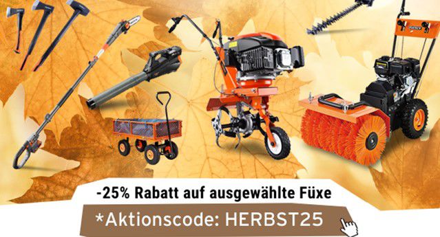 Fuxtec Herbst Aktion mit 25% extra Rabatt auf ausgewählte Artikel