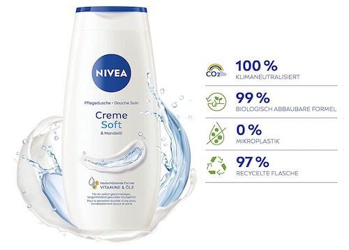 3x Nivea Pflegedusche Creme Soft & Mandelöl für 3,30€ (statt 5€)