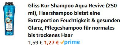 Gliss Kur Shampoo Aqua Revive für 1,27€ (statt 3€)