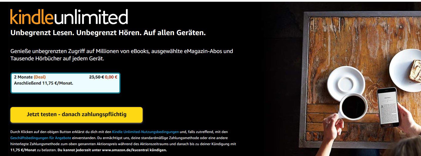 🎧 Kindle unlimited (Amazon): 2 Monate eBooks & Hörbücher GRATIS   für Neukunden (statt 24€)