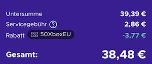50€ XBox Live Guthabenkarte für 38,48€