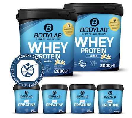 4kg Bodylab Whey + 2kg Creatin (Creapure) für 114,99€ (statt 178€)