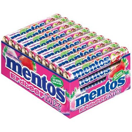 🍬 40er Pack Mentos Dragees Erdbeere-Mix Rollen ab 15,99€ (statt 26€)