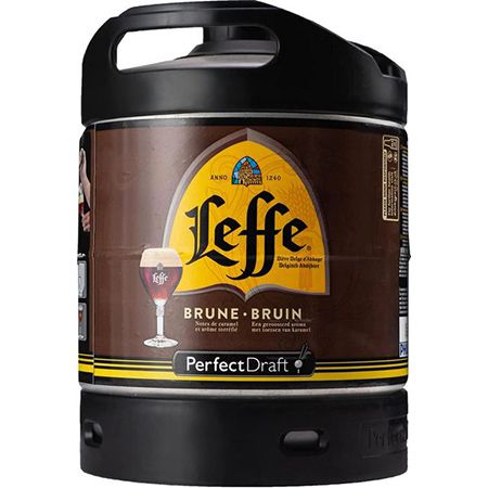 6 Liter Leffe Brune   Dunkles Abtei Bier aus Belgien, Perfect Draft für 19,99€ (statt 28€)