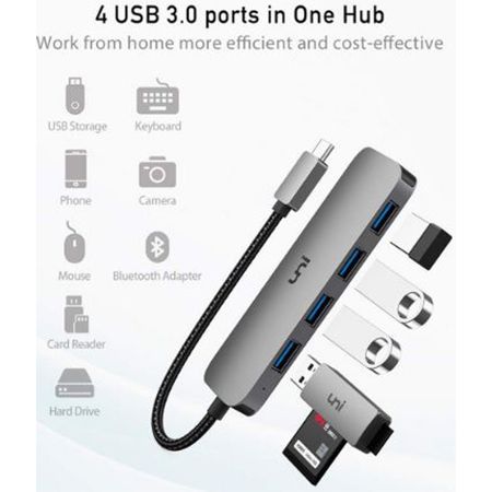 uni 4 Port USB C auf USB 3.0 Hub für 11,79€ (statt 19€)