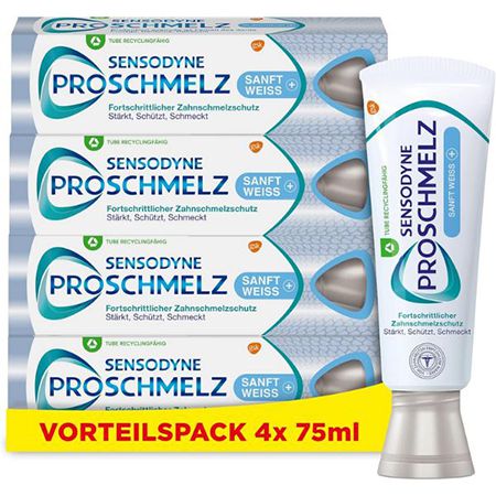 4er Pack Sensodyne ProSchmelz Sanft Weiss Plus ab 14,91€ (statt 18€)