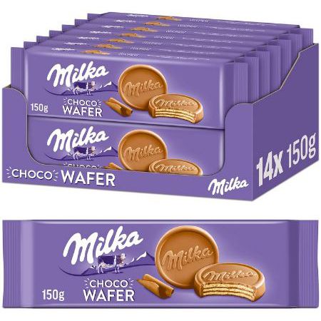 14x Milka Choco Wafer Waffel mit Kakaocreme, 150g ab 16,68€ (statt 28€)
