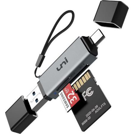 Uni 2 in 1 USB Kartenleser für PC, Notebook, Tablet & Handy für 10,37€ (statt 18€)