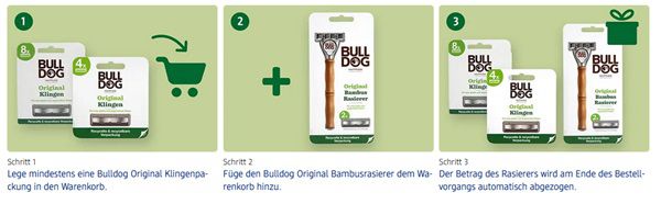 dm: Bulldog Rasierer gratis