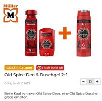 2x Old Spice Deos kaufen und 1x Old Spice Dusche gratis dazu