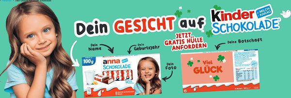 Personalisierte Kinderschokolade Hülle gratis gestalten