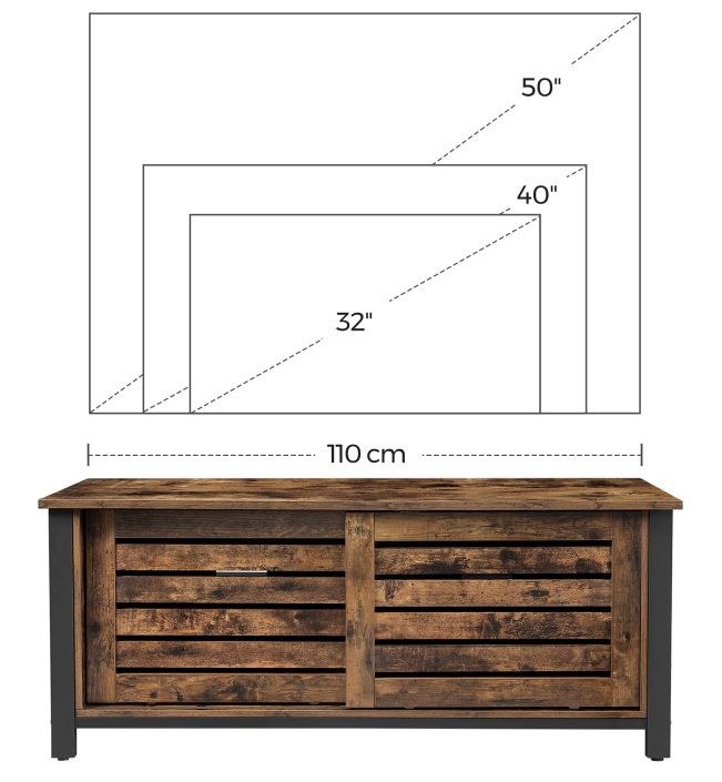 VASAGLE TV Board mit Schiebetüren & 2 Einlegeböden für 41,99€ (statt 79€)