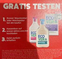 👕dm: Ecover Waschmittel o. Weichspüler gratis ausprobieren – ab 25.06.2025