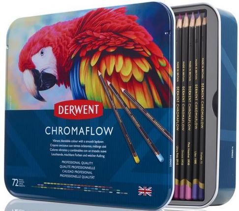 72er Pack Derwent Chromaflow Buntstifte Set in Metallbox für 69,99€ (statt 91€)