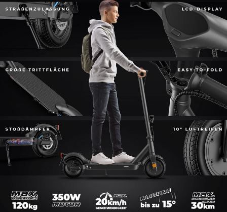 Digger ES3 E Scooter mit Straßenzulassung, 350 Watt für 387,90€ (statt 444€)