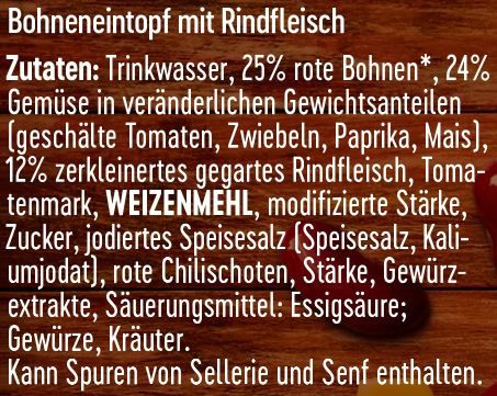 Dreistern Chili con Carne mit Rindfleisch, 400g ab 1,59€