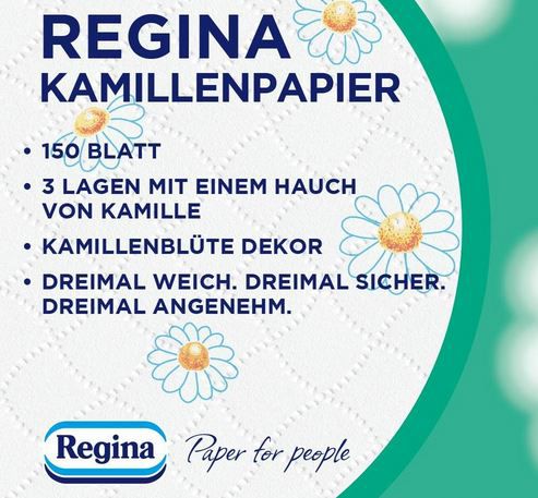 3 x 16 Rollen Regina 3 lagiges Toilettenpapier mit Kamille für 14,66€ (statt 19€)