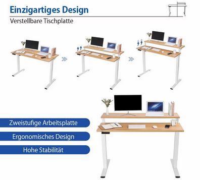 Flexispot Vici Höhenverstellbares Tischgestell mit Tischplatte für 164,99€ (statt 330€)