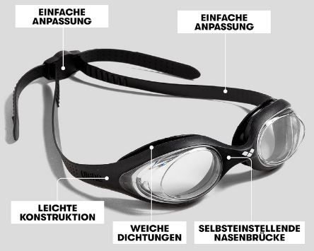 Arena Spider Transparent Schwimmbrille für 7,99€ (statt 18€)