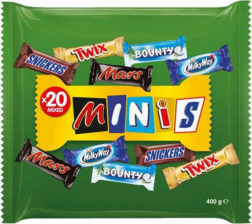 Mixed Minis Beutel mit Snickers, Mars, Bounty, etc., 400g ab 3,41€ (statt 4,79€)