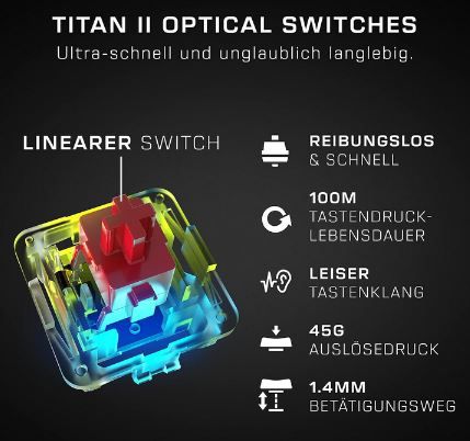 Roccat Vulcan II Max Gaming Tastatur mit Titan Switches für 169,99€ (statt 203€)
