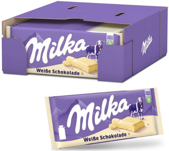 22 x 100g Milka Weiße Schokoladentafel ab 15,64€ (statt 20€)   Nur 0,71€ pro Tafel!