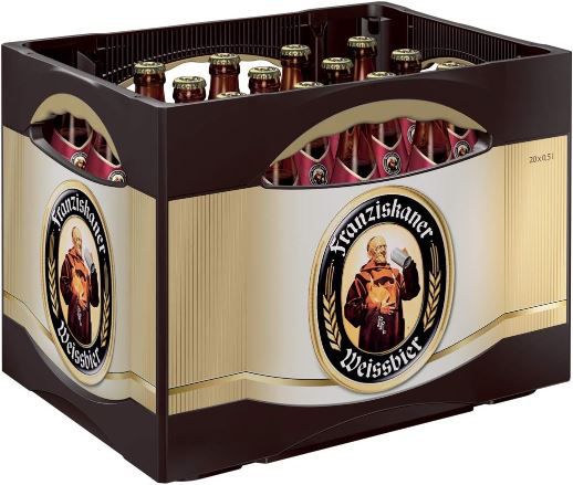 20er Kiste Franziskaner Hefe Weissbier Dunkel, 0,5L ab 15,19€ (statt 21€)