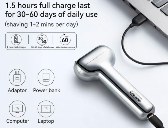 🧔 yoose Wiederaufladbarer Folienrasierer mit USB für 13,99€ (statt 40€)