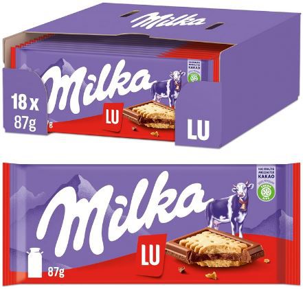 18er Pack Milka & LU Kekse Schokolade, 87g ab 11,38€ (statt 16€)   0,63€ pro Tafel!