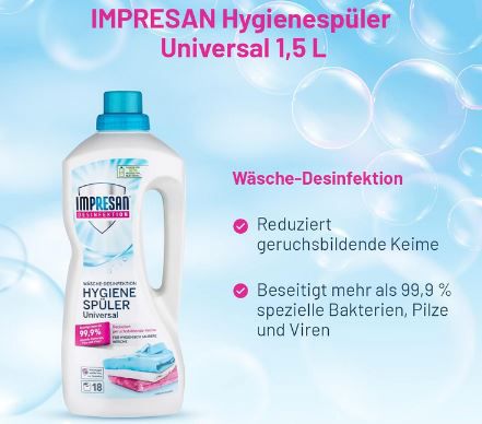 1,5L Impresan Wäsche Desinfektion Hygiene Universal Spüler für 2,21€ (statt 3€)